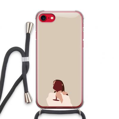 I drink wine: iPhone SE 2020 Transparant Hoesje met koord
