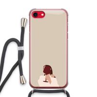 I drink wine: iPhone SE 2020 Transparant Hoesje met koord