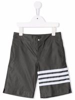 Thom Browne Kids short de bain à imprimé 4 Bar - Gris