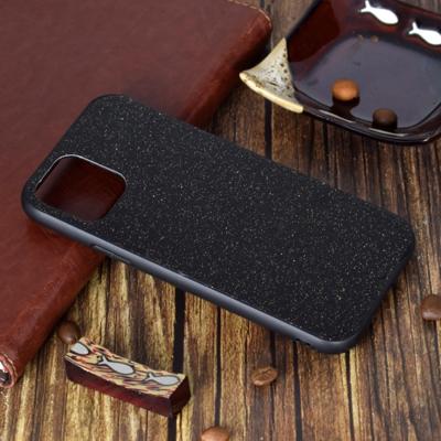 Voor iPhone 11 schokbestendige glitter poeder plakken huid TPU beschermhoes (zwart)