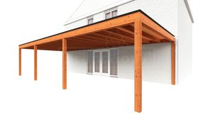 Tijdelijk 15% korting | Trendhout Aanbouwveranda Modena 1080x485 cm- Plat dak- Hout- Trendhout