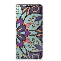 Motorola Edge 20 Pro Smart Cover Purple Flower - thumbnail