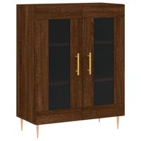 The Living Store Dressoir - Bruineiken - 69.5 x 34 x 90 cm - Glas ontwerp - thumbnail