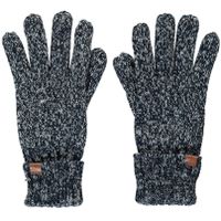 Zwart/navy gemeleerde gebreide handschoenen met fleece voering voor kinderen One size  - - thumbnail