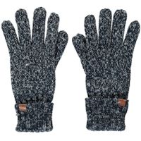 Zwart/navy gemeleerde gebreide handschoenen met fleece voering voor kinderen One size  -