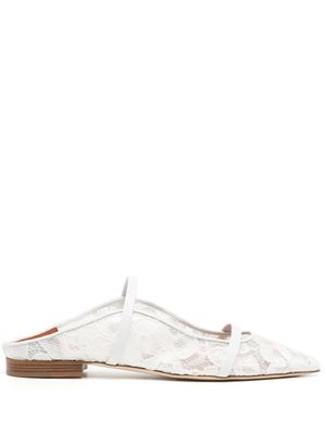Malone Souliers mules Maureen à fleurs - Blanc