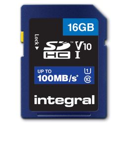 Integral 16GB HIGH SPEED SDHC/XC V10 100MB CLASS 10 UHS-I U1 SD