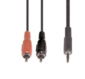 e+p B 113/2 audio kabel 2,5 m 2 x RCA 3.5mm Zwart