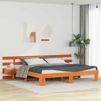 Bedframe met hoofdeinde Bruin 180 x 200 cm Massief grenenhout