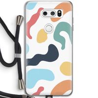 Memphis Shapes Blue: LG V30 Transparant Hoesje met koord