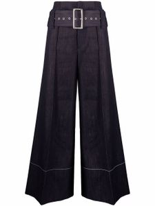 10 CORSO COMO pantalon en jean à taille haute ceinturée - Bleu