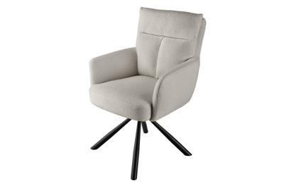 Draaistoel BIG GEORGE 360° met armleuningen bouclé beige - 42674
