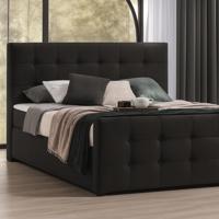 OP=OP Opberg Boxspring Dubai 180 x 200 Zwart/Antraciet - Extra hoog - Incl. 2x Hocker + Voetbord