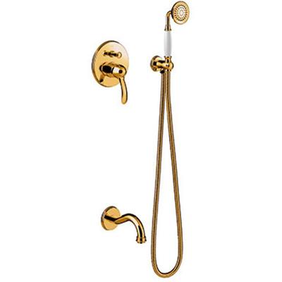 Badkraan Tres Clasic | Inbouw | Mengkraan | Incl.Inbouwdeel | 2-weg | Vintage | 24k Goud glans