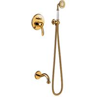 Badkraan Tres Clasic | Inbouw | Mengkraan | Incl.Inbouwdeel | 2-weg | Vintage | 24k Goud glans