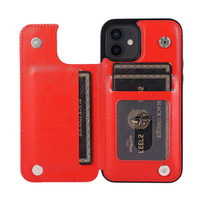 iPhone 15 Plus hoesje - Backcover - Pasjeshouder - Portemonnee - Kunstleer - Rood