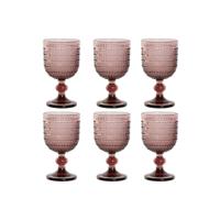 Set van bekers Home ESPRIT Roze Kristal 240 ml (6 Stuks)
