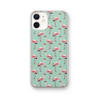 Flamingoprint groen: iPhone 12 Transparant Hoesje