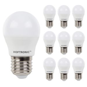 10x E27 LED Lamp - 4,8 Watt 470 lumen - 6500K daglicht wit licht - Grote fitting - Vervangt 40 Watt - G45 vorm