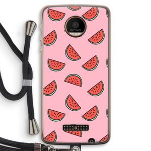 Watermeloen: Motorola Moto Z Force Transparant Hoesje met koord