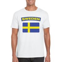 T-shirt Zweedse vlag wit heren 2XL  -