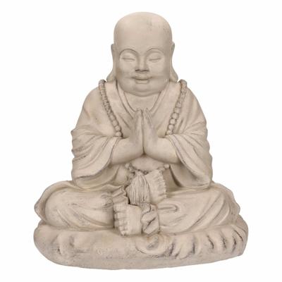 Stone Lite Boeddha beeld - zittend - fiberclay - 20 x 28 x 35 cm - Tuin - Buiten - Beelden