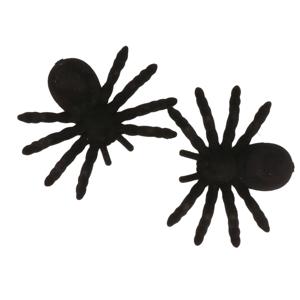 Nep spinnen 10 cm - 2x - Halloween decoratie - Horror themafeest versiering - Kunststof dieren