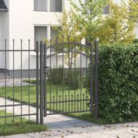 Hekpoort met Spear Boven met slot Grijs 103 x 175 cm Staal