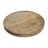 Luxe houten serveerplank/dienblad rond 30 cm - thumbnail