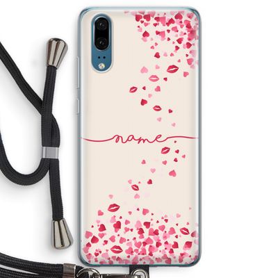 Hartjes en kusjes: Huawei P20 Transparant Hoesje met koord