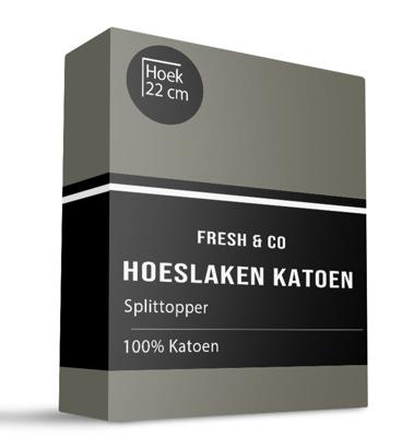 Splittopper Hoeslaken Katoen Verkoelend 180x200 Cm Truffel Verkoelend Fresh And Co - Dekbed-Discounter.nl