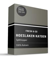 Splittopper Hoeslaken Katoen Verkoelend 180x200 Cm Truffel Verkoelend Fresh And Co - Dekbed-Discounter.nl