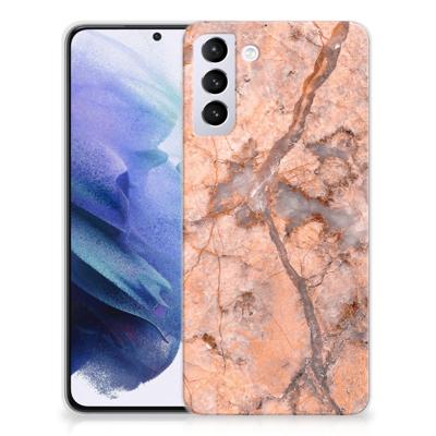 Samsung Galaxy S21 Plus | TPU | Siliconen hoesje | Marmer Oranje