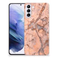 Samsung Galaxy S21 Plus | TPU | Siliconen hoesje | Marmer Oranje