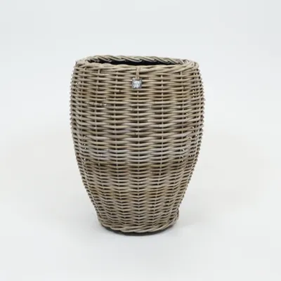 Drypot rotan vaas d48h62cm grijs Drypot rotan vaas d48h62cm grijs
