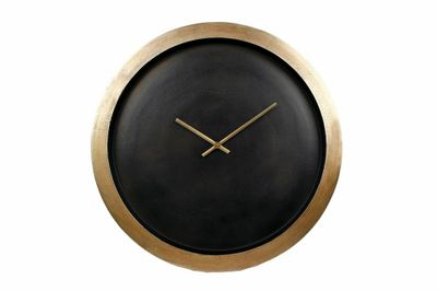 Wandklok Avigon goud/zwart aluminium 55x55x4,5cm