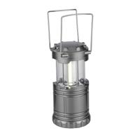 Camping/kampeer lamp - LED licht - kunststof - grijs - 13 cm - met ophanghaak