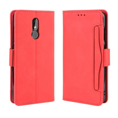 Portemonnee stijl huid voelen kalf patroon lederen draagtas voor Nokia 3.2 met aparte kaartsleuf (rood)