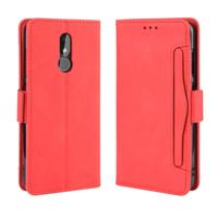 Portemonnee stijl huid voelen kalf patroon lederen draagtas voor Nokia 3.2 met aparte kaartsleuf (rood)