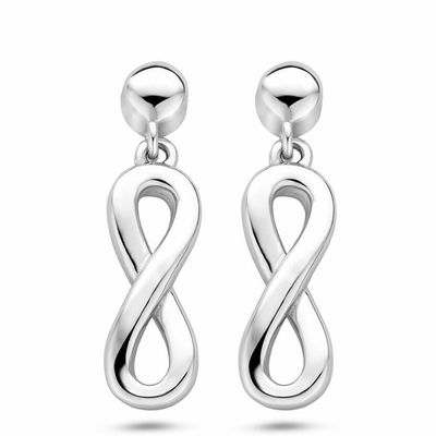 Oorhangers Infinity zilver 5 x 20 mm
