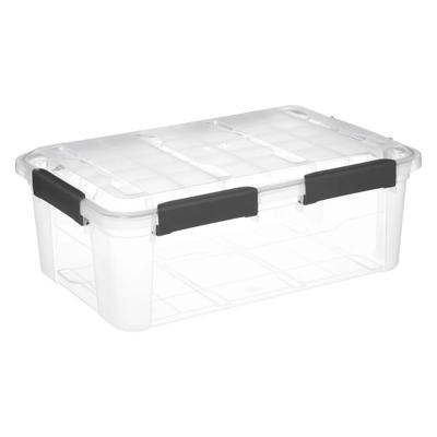 5Five opberg Box met deksel - Protect - 32 liter - 58 x 39 x 22 cm - kunststof - transparant