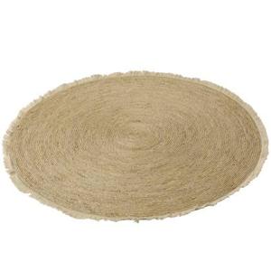 J-Line tapijt Kwastjesband - jute|katoen - beige|wit