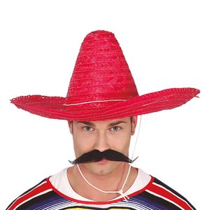 Mexicaanse Sombrero hoed voor heren - carnaval/verkleed accessoires - rood