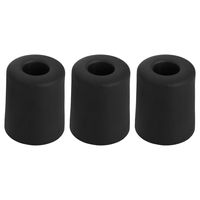 Deurbuffer - 3x - deurstopper - zwart - rubber - 35 x 30 mm - schroefbevestiging - thumbnail