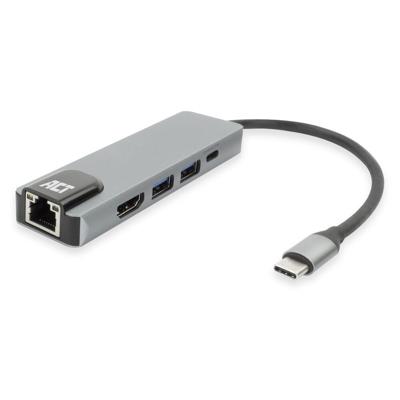 ACT usb-c 4k docking station for hdmi monitor, ethernet pd