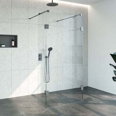 Doorloopdouche Compleet Just Creating Profielloos 100x200 cm 100/40/40 Gunmetal Sanitop