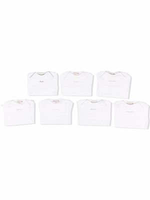 Bonpoint lot de 7 bodies Days of The Week - Blanc