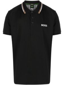 BOSS logo-embroidered polo shirt - Noir