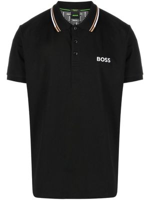 BOSS polo à logo brodé - Noir