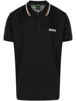 BOSS logo-embroidered polo shirt - Noir - thumbnail